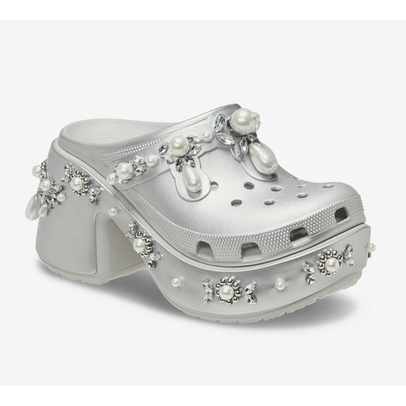 Crocs Siren Clog Simone Rocha Silver (men's sizing)